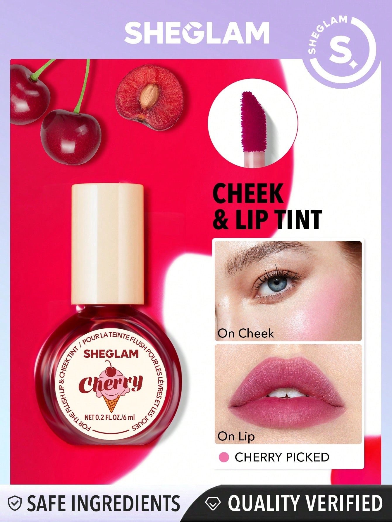 IMG-7111-1.jpg SHEGLAM For The Flush Lip & Cheek Tint cherry pixed - Image 1